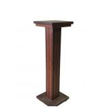 Oak & Walnut Inlaid Pedestal Plant Stand