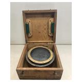 WW2 Brass Compass with Original Wooden Box