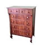 Burled Walnut Highboy Chest