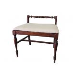 Mid-Century Vanity Stool with Upholstered Top
