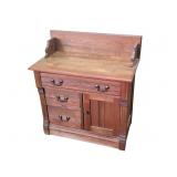 Oak Washstand with Back Splash