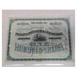 1888 Peoria, Decatur & Evansville RR Certificate