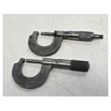 2 Early Starrett Micrometer Calipers