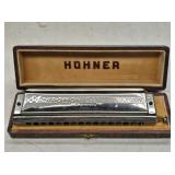 Early M. Hohner 64 Chromonica with Case