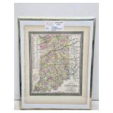 1850 Indiana Framed Map
