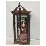 17" Japanese Geisha Doll with Display Case