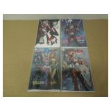 LOT OF 4 JSC HARLEY QUINN'S VILLAIN OF THE YEAR #1