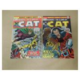 LOT OF 2 THE CAT BRONZE AGE MARVEL COMIC BOOKS