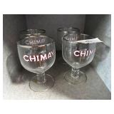 4 Chimay Beer Glasses