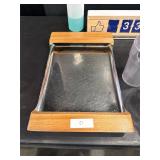 19ï¿½ Stainless Steel & Wood Serving Tray
