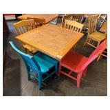 36' Dining Table (Tile Inlay) w/ 4 Chairs