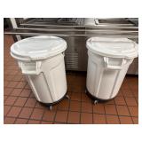 2x Rubbermaid Bins on Dollies
