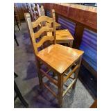 2x Wooden Bar Stools