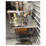 7' Stainless Steel Table w/ Over Shelf