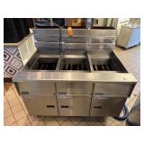 Triple Pitco SSH55 Natural Gas Fryers w/ Filter