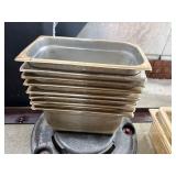 Stack of 8 Stainless Steel 1/3 Insert Pans