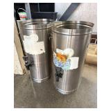 Two BUNN Stainless Steel Iced Tea Urns