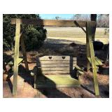 Wooden swing & frame  (needs new hooks)