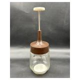 Vtg  Retro Gemco Glass Brown Food  Nut Chopper