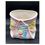 Vintage ceramic planter Babies Diaper