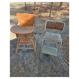 Vintage high chair step stool chair