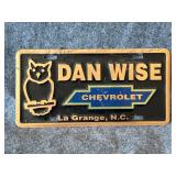 license plate Dan Wise Chevrolet La Grange, N.C
