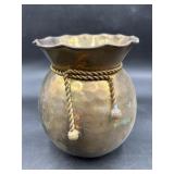 Vintage Hosley solid brass hammered vase