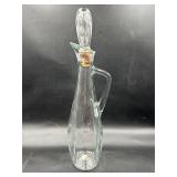 vintage mid-century modern handled glass decanter