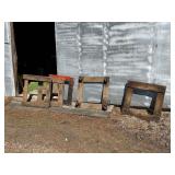 vtg wooden furniture dolly or trolley  casters