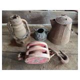 Wooden pulley lantern and more