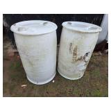 2 plastic barrels