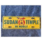 vintage Shriner's booster license plate topper