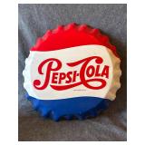 Embossed Pepsi Cola Bottle Cap 26.5ï¿½ Metal Sign