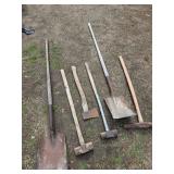 Shovel axe Sledge hammer and more