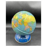 vintage tin lithograph world globe coin bank