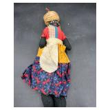 Vtg Jamaica Doll Handmade Souvenir Cloth & Straw