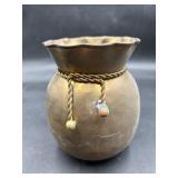 Vintage Hosley Solid Brass Small Vase