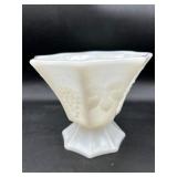vintage white milk glass pedestal bowl