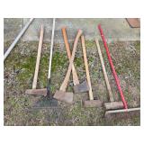 Axe Sledge hammer broom and more