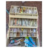 Tackle box and contents fishing tackle