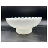 vtg  E.O. Brody Co. white milk glass pedestal bowl