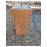 Wooden trash can