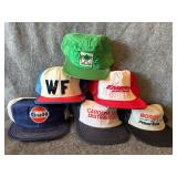 Vintage advertising hats Gulf oil, Bosch and more