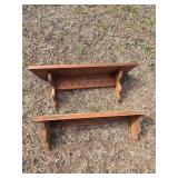 Wooden shelves