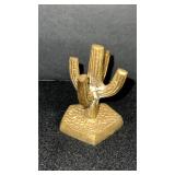 Vintage brass cactus ring holder