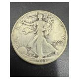 1943 walking liberty half dollar 90% silver