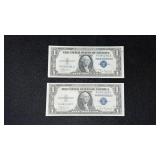 2 1935 A One dollar silver certificates sequential
