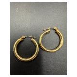 14 k yellow gold 1ï¿½ hoop earrings 1.3 grams total