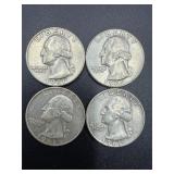 4- 1961 Washington quarters 90% silver