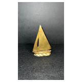 Vintage miniature brass sailboat